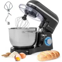 Kitchenbrothers Robot de cuisine et mixeur de cuisine - Bol de mixage inclus - 1400 W - 38.7 x 23.8 x 31.4 cm - Noir
