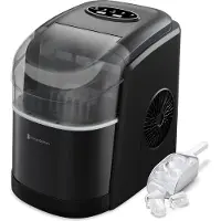 Kitchenbrothers Machine à glaçons - 1.6L - 8 min. - 12kg/24h - Fonction autonettoyante - Machine à glaçons avec pelle à glace - Noir
