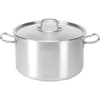 HorecaTraders Marmite | acier inoxydable | 20,2 L | Ø35 cm | Gaz, électrique, céramique