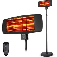 Auronic Chauffage de terrasse - - Électrique - 2000W - Télécommande incluse - 3 niveaux - Noir