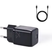 JOYROOM petit chargeur rapide USB type C PD 25W EU mâle noir + câble USB type C - USB type C (L-P251)