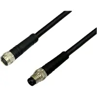 Bkl Electronic 2700004 Câble de raccordement capteurs/actionneurs M8 femelle, droit 5 m Po, Câble + prise électronique, Noir