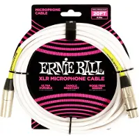 Ernie Ball Cbles Microphone Classic XLR Mâle/XLR Fem 6M Blanc
