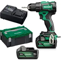 HiKOKI Perceuse-visseuse sans fil 18V, 2 batteries 5,0 Ah Li-Ion, chargeur - - DS18DEWFZ