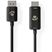 Nedis Adaptateur Displayport | DisplayPort Hane | HDMI Contact | 8K@30Hz | Nickel Plated | Rak | 1.80 m | Round | TPE | Svart | Kuvert