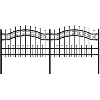 vidaXL Clôture de jardin avec pointes de lance Noir 115 cm Acier