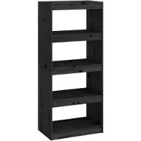 vidaXL Bibliothèque/Séparateur de pièce Noir 60x30x135,5 cm Pin massif
