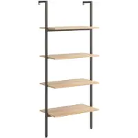 vidaXL Étagère inclinée à 4 niveaux Marron clair et noir 64x35x152,5cm