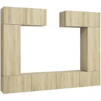 vidaXL Ensemble d'armoires TV 6 pièces en bois composite chêne Sonoma