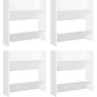 vidaXL Armoires à chaussures murales 4 pcs blanc bois d'ingénierie