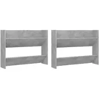 vidaXL Armoires à chaussures murales 2 pcs Gris béton 80x18x60 cm