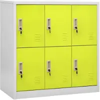 vidaXL Armoires à casiers 2 pcs Gris clair et vert 90x45x92,5 cm Acier