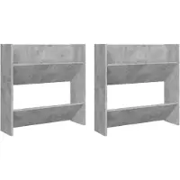 vidaXL Armoires à chaussures murales 2 pcs Gris béton 60x18x60 cm