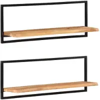 vidaXL Étagères murales 2 pcs 100x24x35 cm Bois d'acacia et acier