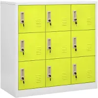 vidaXL Armoires à casiers 2 pcs Gris clair et vert 90x45x92,5 cm Acier