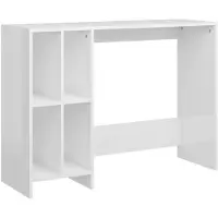 vidaXL Table d'ordinateur blanc brillant 102,5x35x75 cm Bois composite