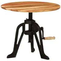 vidaXL Table d'appoint 60x(42-62) cm Bois massif d'acacia et fonte