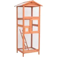 vidaXL Cage à oiseaux 68x62x166 cm bois massif épicéa