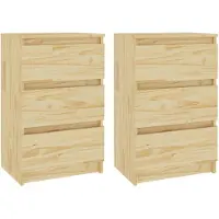vidaXL Tables de chevet 2 pcs 40x29,5x64 cm bois de pin solide