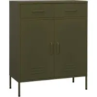 vidaXL Armoire de rangement Vert olive 80x35x101,5 cm Acier