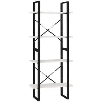vidaXL Bibliothèque à 4 niveaux Blanc 60x30x140 cm Bois de pin massif