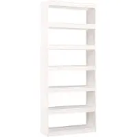 vidaXL Bibliothèque/Séparateur de pièce Blanc 80x30x199,5cm Pin massif