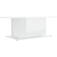 vidaXL Table basse blanc brillant 102x55,5x40 cm Bois composite