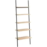 vidaXL Étagère inclinée à 5 niveaux Marron clair et noir 64x34x185,5cm