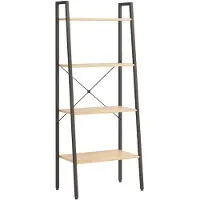 vidaXL Étagère sur pied 4 niveaux Marron clair et noir 56x35x140 cm