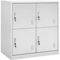vidaXL Armoires à casiers 2 pcs Gris clair 90x45x92,5 cm Acier