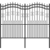 vidaXL Clôture de jardin avec pointes de lance Noir 222 cm Acier
