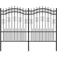 vidaXL Clôture de jardin avec pointes de lance Noir 190 cm Acier