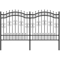 vidaXL Clôture de jardin avec pointes de lance Noir 165 cm Acier