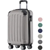 TRVLMORE Bagage à main Valise à roulettes - Serrure à chiffres - 54x36x20cm - 38L - Champagne