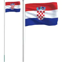 vidaXL Drapeau de la Croatie avec mât 6,23 m Aluminium