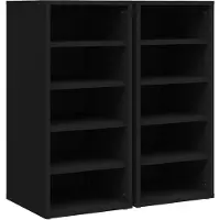 vidaXL Armoires à chaussures 2 pcs Noir 31,5x35x70cm Bois d'ingénierie