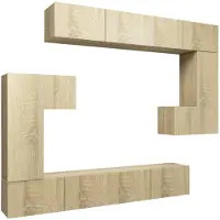 vidaXL Ensemble d'armoires TV 8 pièces en bois composite chêne Sonoma