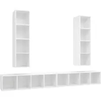 vidaXL Armoires murales TV 4 pcs. Blanc Bois composite