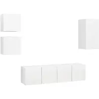 vidaXL Ensemble de 5 meubles TV blanc en bois composite