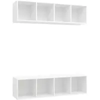 vidaXL Armoires murales TV 2 pcs. Blanc Bois composite