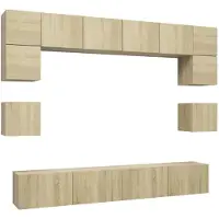 vidaXL Ensemble d'armoires TV 8 pièces en bois composite chêne Sonoma