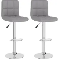 vidaXL Tabouret de bar 2 pcs tissu gris clair