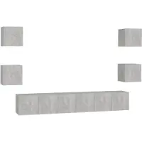 vidaXL Ensemble d'armoires TV 7 pièces gris béton Bois composite