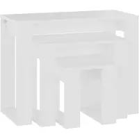 vidaXL Tables gigognes 3 pièces Bois d'ingénierie blanc