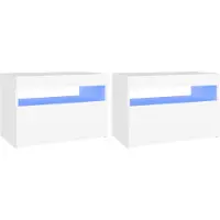vidaXL Armoires TV avec lampes LED 2 pcs. Blanc 60x35x40cm