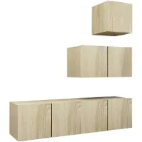 vidaXL Ensemble de 4 meubles TV en bois composite chêne Sonoma
