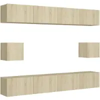 vidaXL Ensemble d'armoires TV 6 pièces en bois composite chêne Sonoma