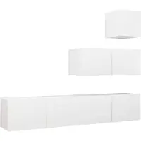 vidaXL Ensemble de 4 armoires TV blanc en bois composite