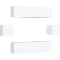vidaXL Ensemble de 6 meubles TV blanc en bois composite