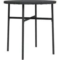 vidaXL Beistelltisch Schwarz 45 cm Poly Rattan